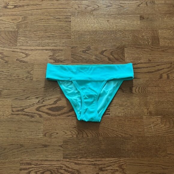 Victoria's Secret Bikini Bottom Swim Cheeky XS Banded Tiffany Blue Turquoise - Picture 1 of 4